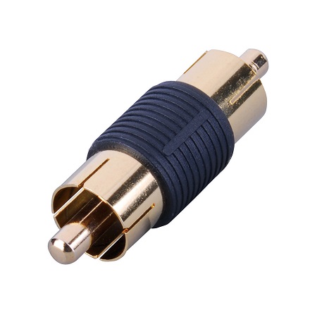 AD550GM Vanco RCA Male Plug – RCA Male Plug Adapter Metal Gold