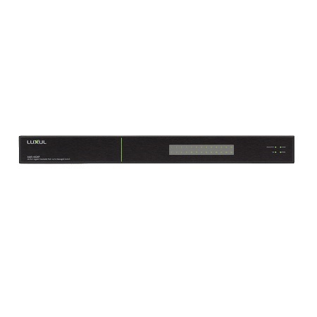 AMS-4424P Luxul AV Series 24 Gigabit PoE Ports + 2 10 Gigabit Ports 250W Total Budget Stackable L3 Managed Rackmount PoE Switch