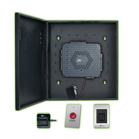 ATLAS160-1-DOOR-KIT ZKTeco USA Atlas Bio Series 1-Door Access Control Kit with FR1500-A-ID Fingerprint/Prox Card Reader, PTE-1 Exit Button and SLK20-R USB Enrollment Fingerprint Reader