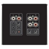 Show product details for AU1011-BK Legrand On-Q LyriQ Flush Mount Triple Source Input Black