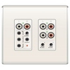 Show product details for AU1011-LA Legrand On-Q LyriQ Flush Mount Triple Source Input Light Almond