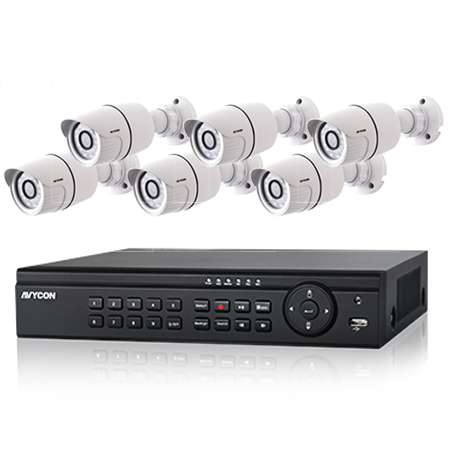 AVK-HN41B6-3T AVYCON 8 Channel NVR Kit 64Mbps Max Throughput - 3TB w/ 6 x 4MP Outdoor IR Bullet IP Security Cameras