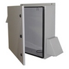 Show product details for BW-1248FC Mier NEMA Type 3R Outdoor 24" W x 24 "H x 8 "D Metal Electrical Enclosure with Thermostat and Fan - Gray - Solid Door