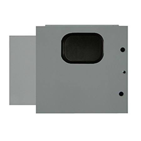BW-124ACEW Mier NEMA Type 4 Outdoor 24" W x 24" H x 12" D Metal Enclosure with Thermostat and AC Unit - Gray w/ Internal Removable 22" W x 22" H Back-Panel - Solid Door with Window