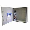 Show product details for BW-124ACESS Mier NEMA Type 4 Outdoor 24" W x 24" H x 12" D Stainless Steel Enclosure with Thermostat and AC Unit - Gray w/ Internal Removable 22" W x 22" H Back-Panel - Solid Door