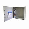 Show product details for BW-124ACHTSS Mier NEMA Type 4X Outdoor 24" W x 24" H x 12" D Stainless Steel Enclosure with Thermostat, Heater and AC Unit - Gray w/ Internal Removable 22" W x 22" H Back-Panel - Solid Door