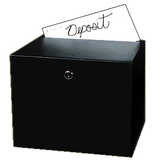 BW-313 Mier Indoor 11" W x 9" H x 9.5" D Deposit Lockbox - Black