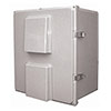 Show product details for BW-FC16147 Mier NEMA Type 3R Outdoor 16" W x 14" H x 7" D Polycarbonate Electrical Enclosure with Thermostat and Fan - Gray - Solid Door