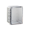 Show product details for BW-SL864C Mier UL Listed NEMA Rated Outdoor 8" H x 6" W x 4" D Polycarbonate Electrical Enclosure - Gray - Clear Doors