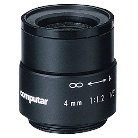 T0412CS Computar 1/3" 4mm f1.2 Monofocal w/o Iris CS-Mount Lens