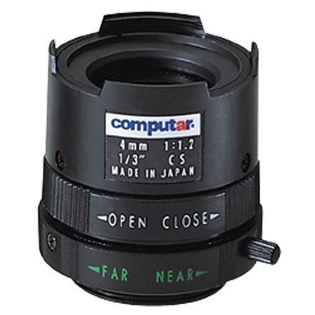 T0412FICS Computar 1/3" CS-Mount 4mm F/1.2 Monofocal Manual Iris Lens