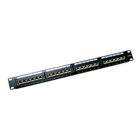 7P-24AK11CEC-BK Pro's Kit Cat5e Patch Panel 24 Port 1U Rack Mount - 45 Degree Entry