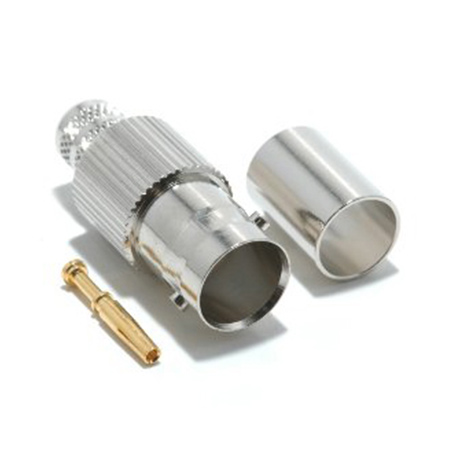 CB-141B-10 BNC Female 3 Piece Crimp On Connector for RG-59/U Cable - 10 Pack
