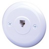 Show product details for CMCJ4WX Vanco Wall Plate Phone Jack Round White