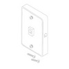Show product details for CMJP3X Vanco Wall Plate Phone Wall Mount Two Side Jacks 4C Ivory