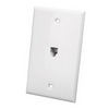 Show product details for CMWP16WX Vanco Wall Plate Phone Jack Flush 6C White