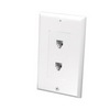 Show product details for CMWP26WDX Vanco Wall Plate Phone 2 Jack Decor 6C White