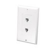 Show product details for CMWP2WDX Vanco Wall Plate Phone 2 Jack Flush 4C White