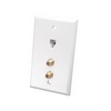 Show product details for CWP592TAX Vanco Wall Plate Phone Jack / 2 Coax 4C Light Almond