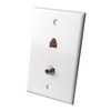 Show product details for CWP59TW Vanco Wall Plate Phone/Coax 4C White