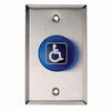 Show product details for 991-BHPTDX32D Dormakaba Rutherford Controls Standard Single Gang Handicap Logo Button in 32D - Blue