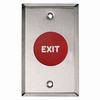 Show product details for 908-BB-MA x 32D Dormakaba Rutherford Controls Blank Symbol Maintained Action Mushroom Button - Brushed Stainless Steel Faceplate - Blue Cap
