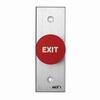 Show product details for 918N-RB-MO x 28 Dormakaba Rutherford Controls Narrow Blank Symbol Momentary Action Tamper-proof Mushroom Button - Brushed Anodized Aluminum Faceplate - Red Cap