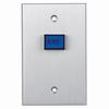 Show product details for 970-B-MO-08-40 Dormakaba Rutherford Controls Momentary Action Tamper-proof Illuminated Request-To-Exit Button Brushed Anodized Dark Bronze Faceplate 24VDC - Blue Cap