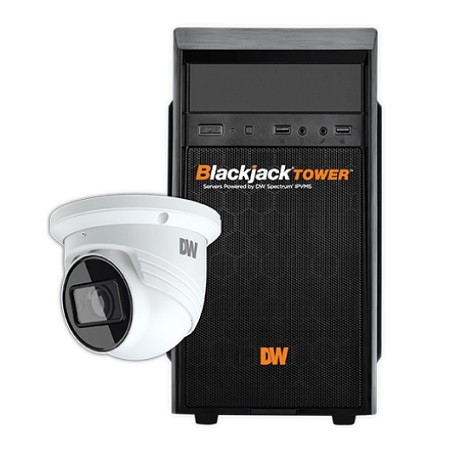 DW-MTVTKIT34 Digital Watchdog NVR 360Mbps Max Throughput with 4 Channel DW Spectrum Camera License - 3TB - Windows 10 w/ 4 x 5MP Outdoor IR Turret IP Security Cameras