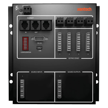 D5SH4 Xantech 4-Source 4-Zone Wall Mount Hub