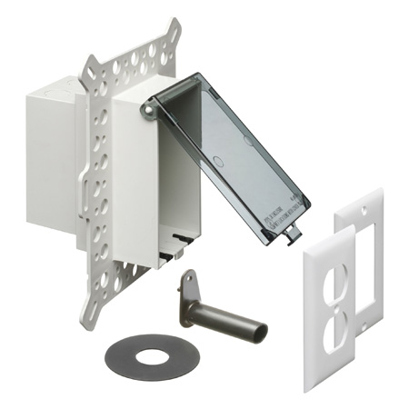 DBVM1C Arlington Industries 1-Gang Clear O/D Receptacles Box