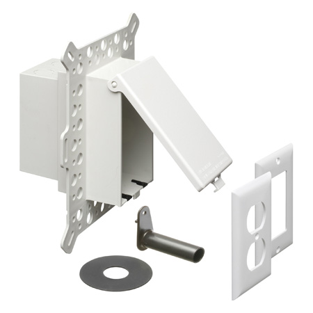DBVM1W Arlington Industries 1-Gang White O/D Receptacles Box