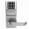 Show product details for DL2700WP-26DW70 Alarm Lock Standalone Pushbutton Cylindrical Lock - Lever Trim - US26D Satin Chrome Finish