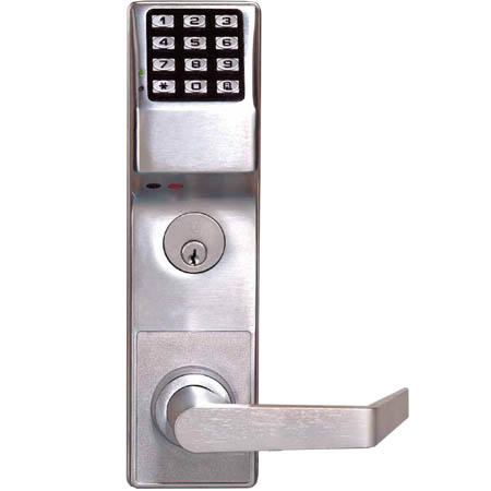 DL3500DBR-26D Alarm Lock Trilogy Electronic Digital Mortise Locks - Straight lever deadbolt function Right Hand - Satin Chrome Finish