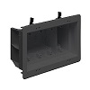 Show product details for DVFR4BL Arlington Industries 4 Gang Black Inset Outlet