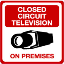 DTV-203 Maxwell Alarm CCTV ON PREMISES Decal 4" x 4" (Outside Mount)
