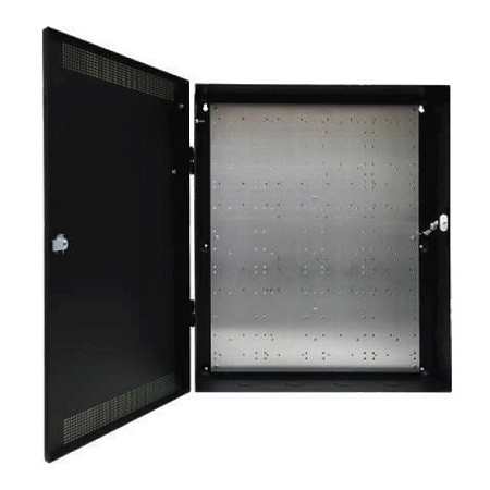 E4M2 LifeSafety Power 20" W x 24" H x 6.5" D Steel Electrical Enclosure - Black with Mercury Door Mount Kit - Black