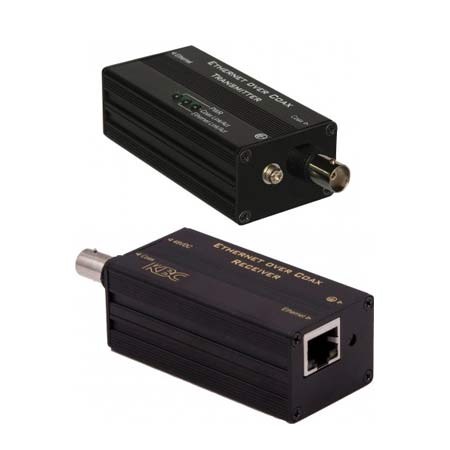 EECF-1KT-B KBC Networks eCopper Kit for 1 PoE Camera 10/100Mbps Auto-sensing PSE Ethernet over Coax Kit Consisting of 1 x EECF1-LS1-T-MN-B Transmitter 1 x EECF1-LN1-R-MN-B Receiver and 1 x GST60A48 Power Supply