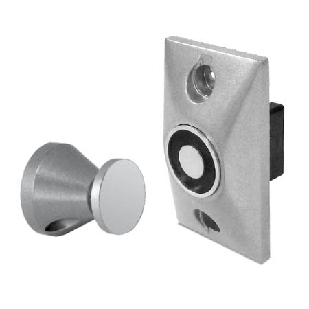 EH4024120A SDC EH40 5" Projection Surface Mount Door Holder 24 or 120VDC/AC - Chrome Powder Coat