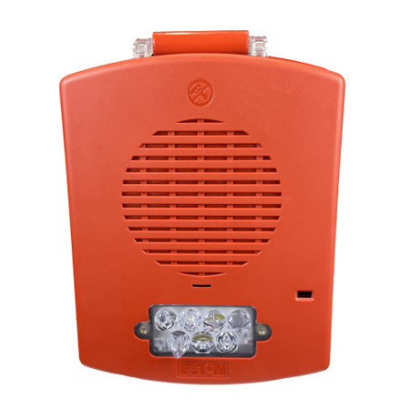 EL4XMTST-FR Cooper Wheelock Eluxa NEMA 4X Multitone Strobe with Surface Box - FIRE - Red with Clear Lens