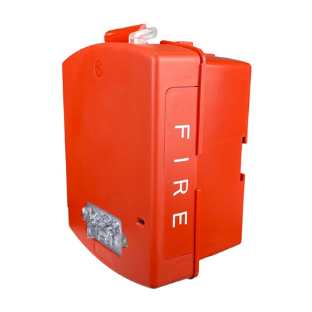 EL4XHS-FR Cooper Wheelock Eluxa Outdoor Nema Type 4X Horn Strobe with Back Box - Red with Clear Lens - FIRE Lettering on Side