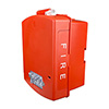 Show product details for EL4XHS-FR Cooper Wheelock Eluxa Outdoor Nema Type 4X Horn Strobe with Back Box - Red with Clear Lens - FIRE Lettering on Side
