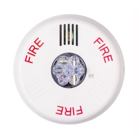 ELHSWC-NA Cooper Wheelock Eaton Eluxa Horn-Strobe (LED), White, Ceiling, No Lettering, Amber Lens, 24V, Indoor