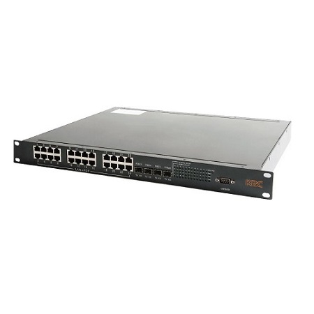 ESMGS24-P4-RAN-B KBC Networks 24 Gigabit PoE Ports + 4 Gigabit Uplink SFP Ports 480W Total Budget Industrial Managed Rackmount PoE Switch