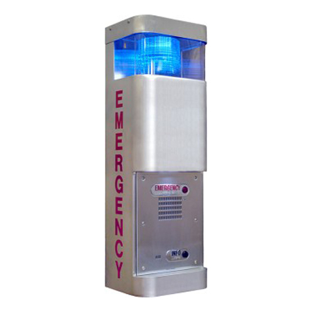 ETP-WM Talk-A-Phone Brushed Stainless Steel Wall Mounted Phone Station with Integrated Blue Light/Strobe