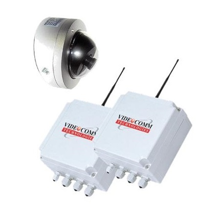 EV-L1R2409C4 VideoComm Technologies 2.8mm 650TVL Outdoor Mini Dome Analog Camera Wireless Kit with 1 x Transmitter and 1 x Receiver