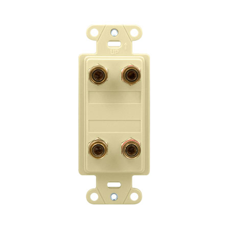 F9005-LA-06 Legrand On-Q Universal Dual Speaker Outlet Strap Light Almond - 6 Pack
