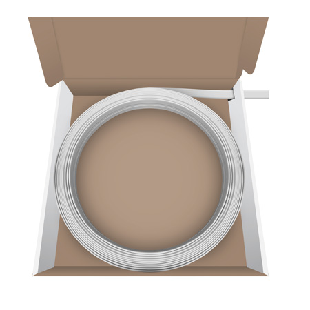 FE000500RF-W50 Wire Trak 500 Series 1" x 1/2" Raceway Roll - 50 Feet - White