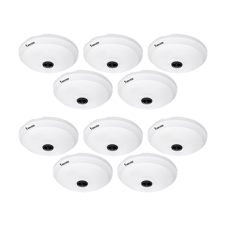 FE9181-H-BULK Vivotek 1.47mm 30FPS @ 1920x1920 Outdoor IR Day/Night WDR Fisheye IP Security Camera 12VDC/POE - 10 Pack