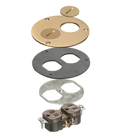 FLB3520MBTK Arlington Industries Brass Retro Floor Box Trim Kit